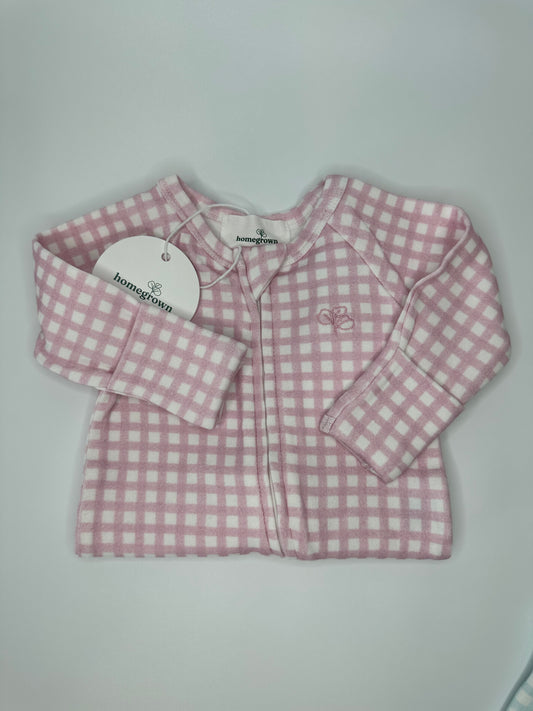 Gingham Growsuit Lotus - Homegrown Kids