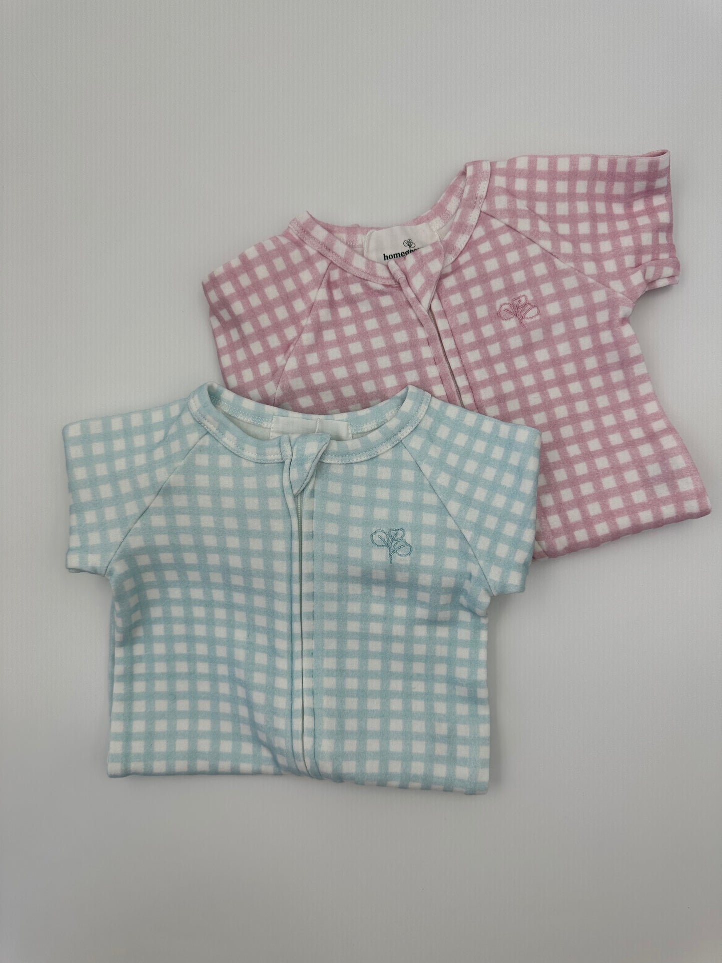 Gingham Growsuit Lotus - Homegrown Kids